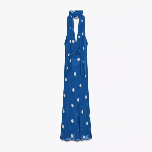 zara blue halter dress Zara